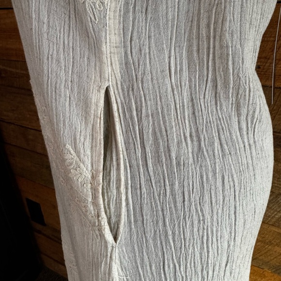 Linen Full Length Embroidered Dress NWT Size XL - Picture 7 of 8